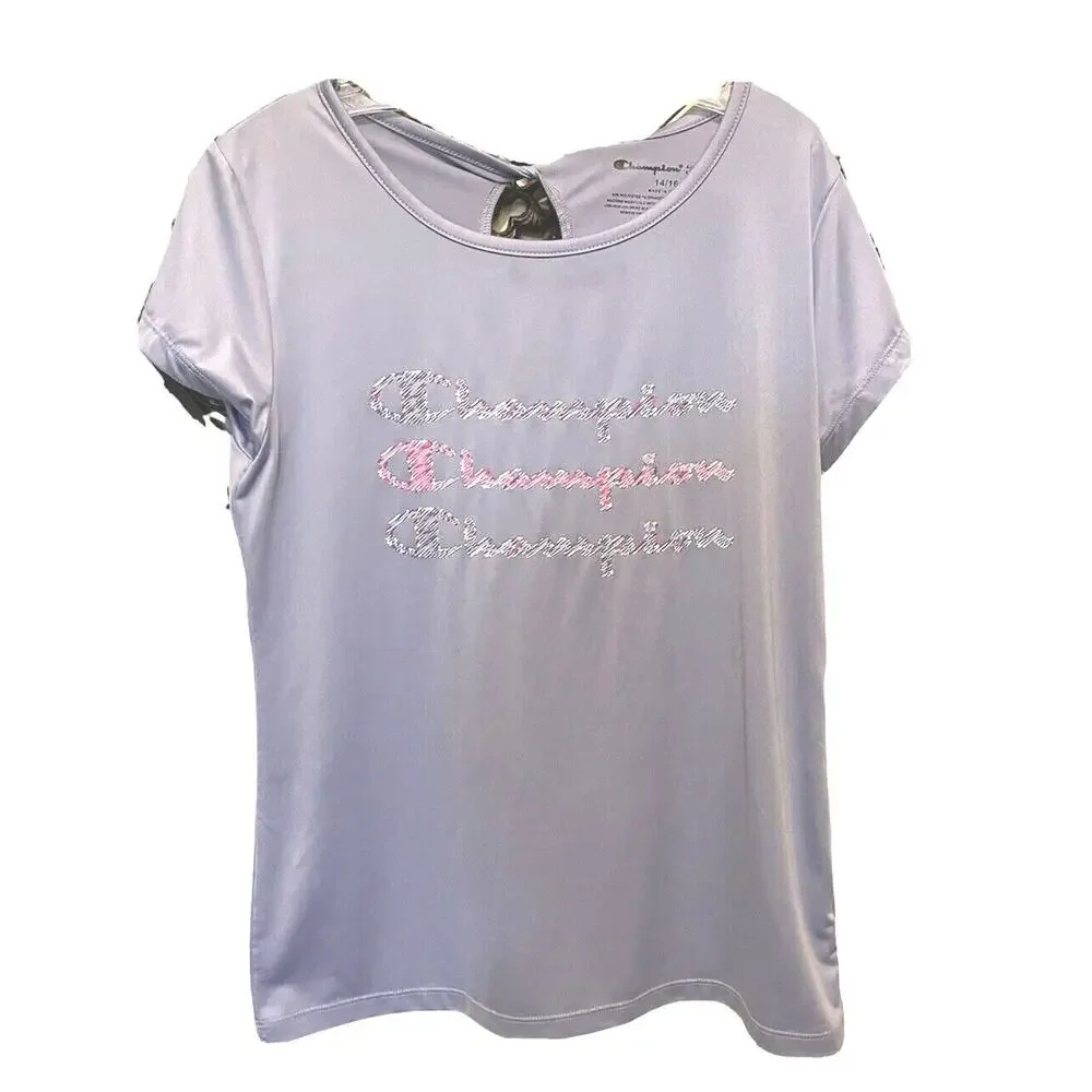 14/16 Champion Athleticwear Girl's Top Back Keyhole Purple